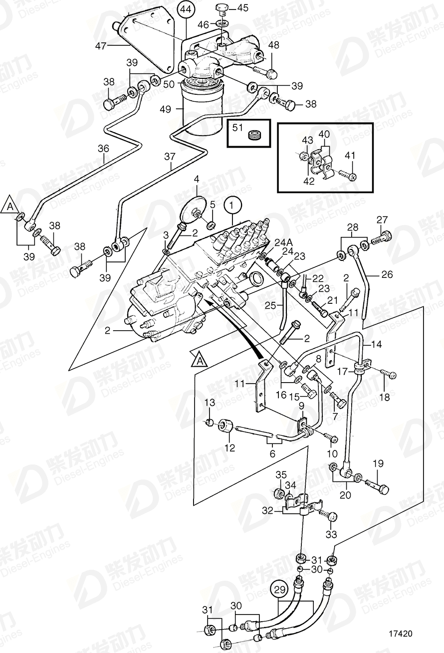 volvo penta Oil return pipe 862996 Drawing volvo penta Oil return pipe 862996 Drawing